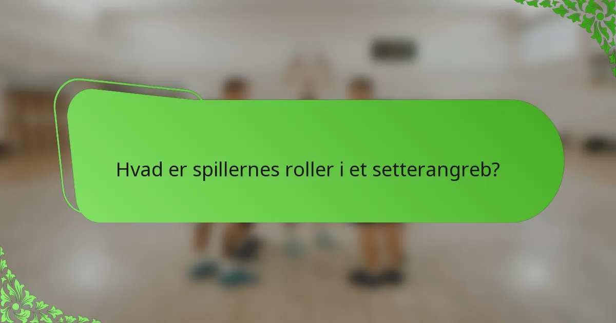 Hvad er spillernes roller i et setterangreb?