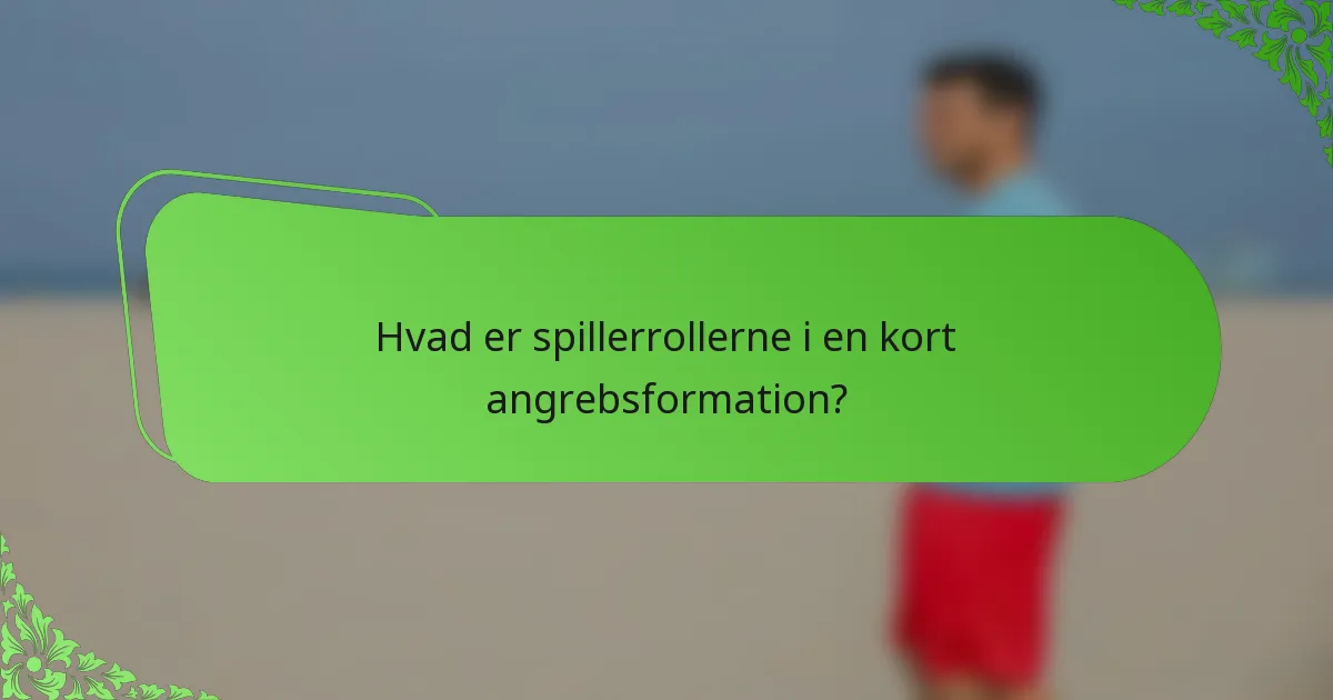 Hvad er spillerrollerne i en kort angrebsformation?
